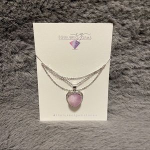 Equilibrio Gems Gemstone gemstone heart charm silver necklace - BNWT